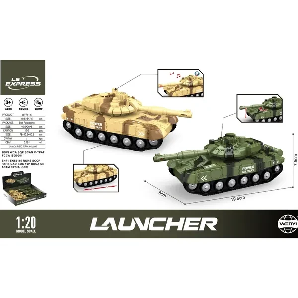 Wenyi Tenk Na Oprugu Displej Kutija 6 Kom 1:20 Wy741-6