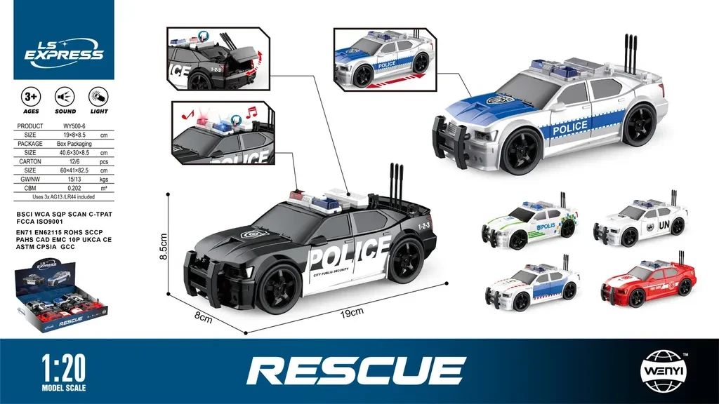 Wenyi Potezni Autici Displej Kutija 6 Kom 1:20 Wy500-6