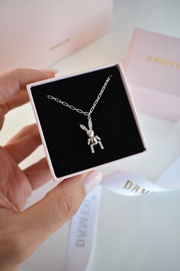 Dameo Ogrlica Bunny Pendant - srebro 925 i cirkoni