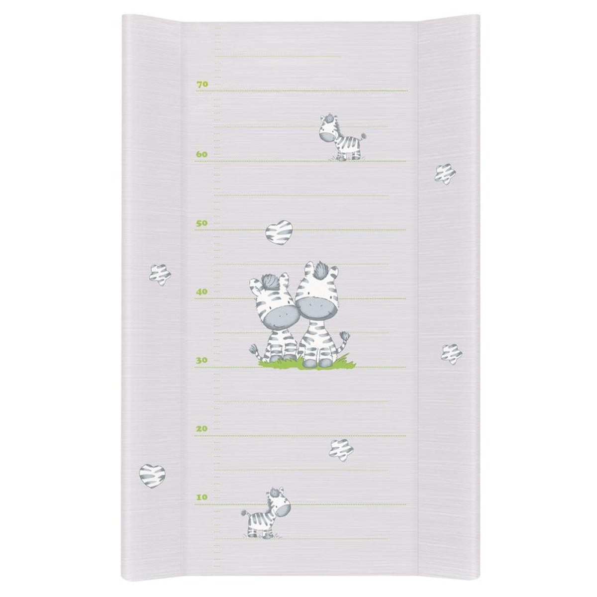 CEBA BABY tvrda prostirka za previjanje Zebra, 50x80cm, siva