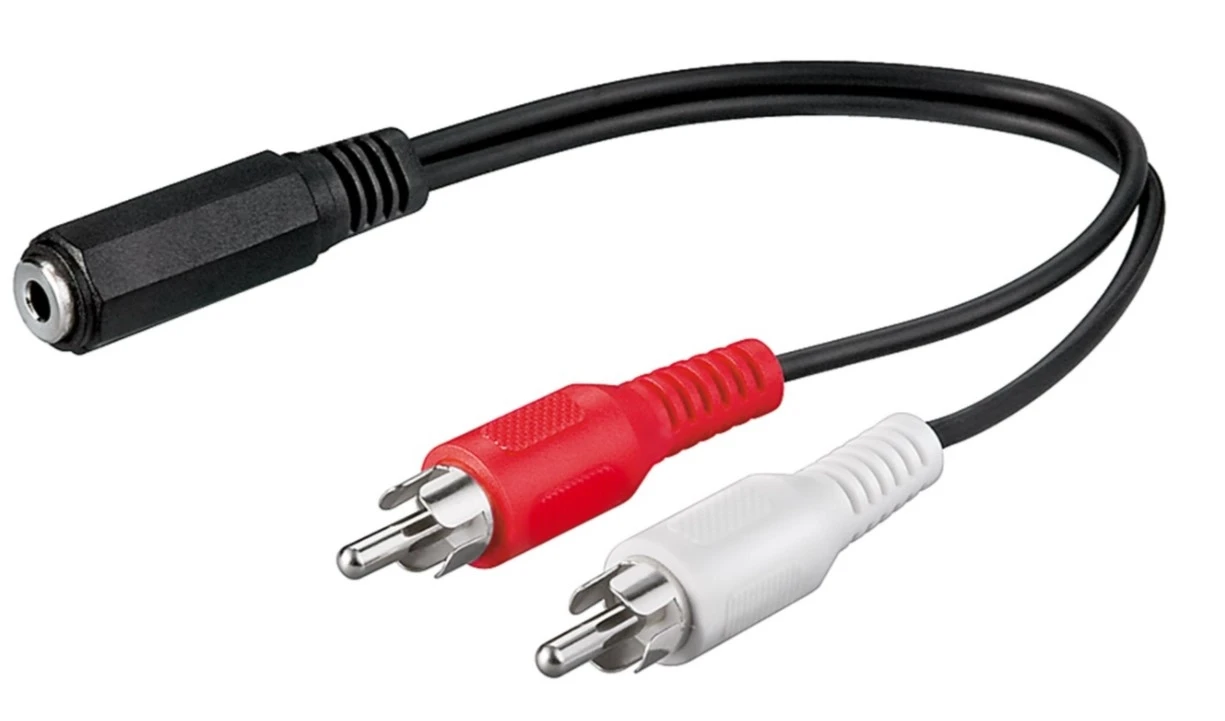 Goobay Adapter audio kabla 35 mm ženski na RCA muški, Crna