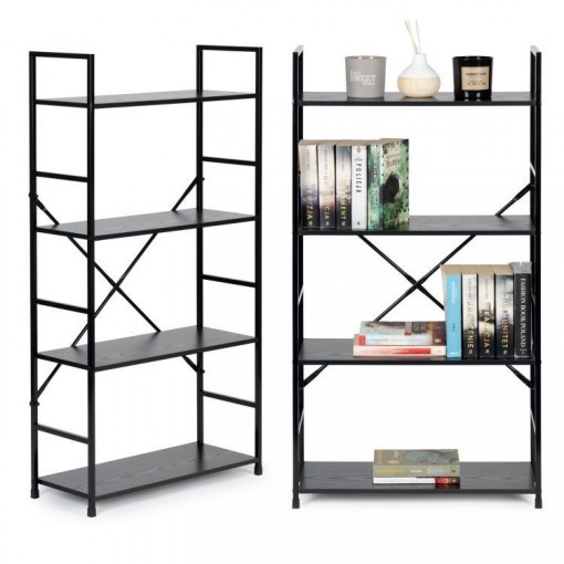 ModernHome Polica Za Knjige Loft 4  Black