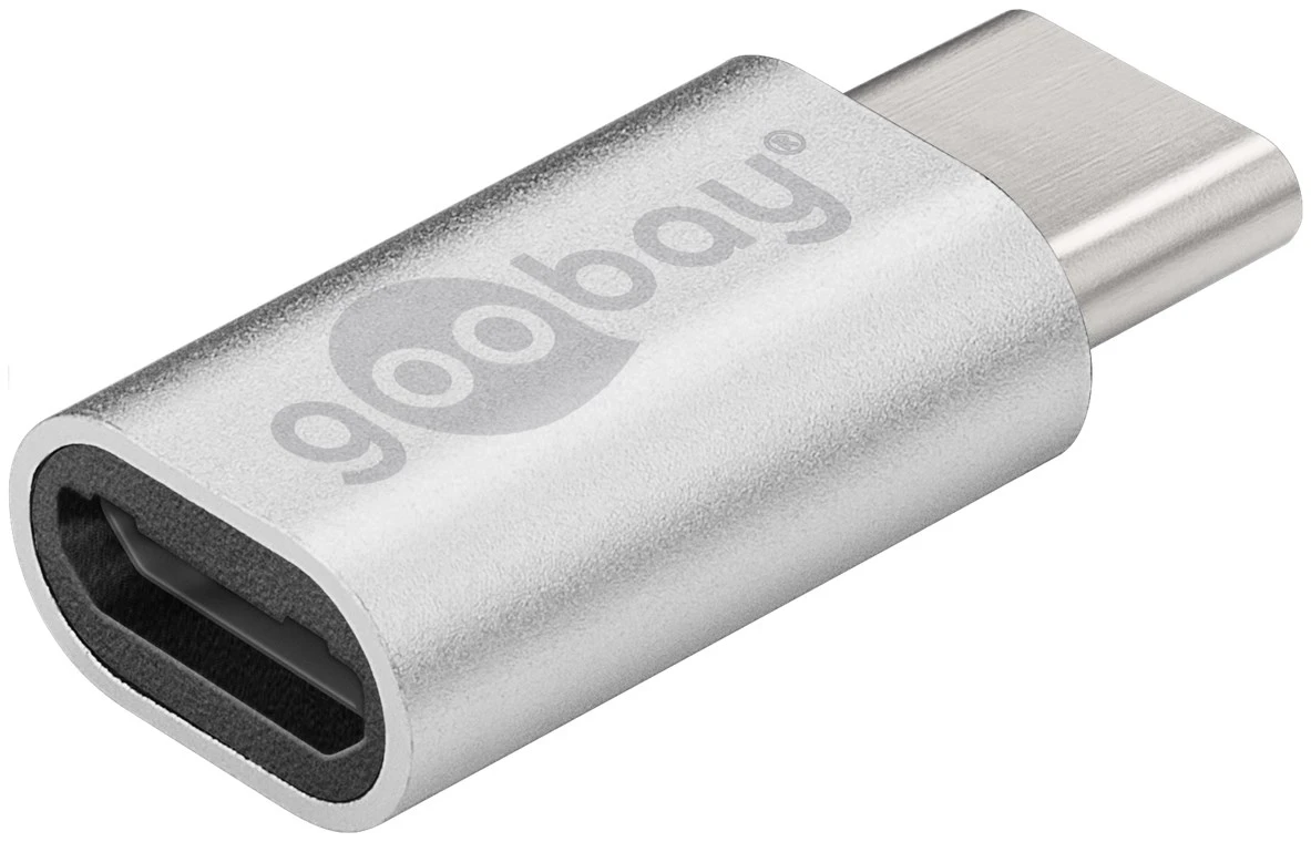 Goobay USB-C™ na USB 2.0 Micro-B adaptersrebrni, Srebrna boja