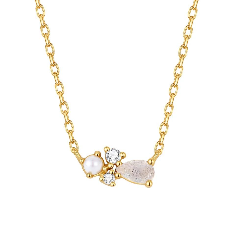 Dameo Ogrlica Moonlight Pearl   Srebro sa pozlatom i cirkoni VFX0564