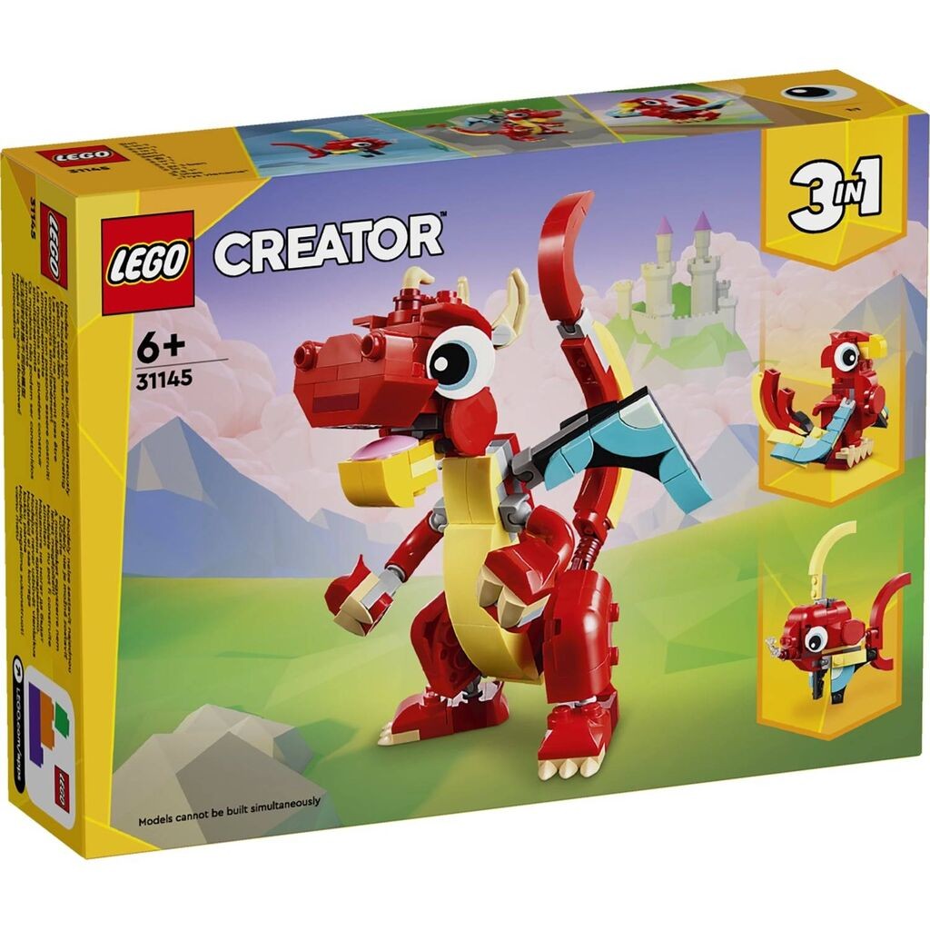 Lego Igračka kocke Creator Red Dragon 6g+,Crvena