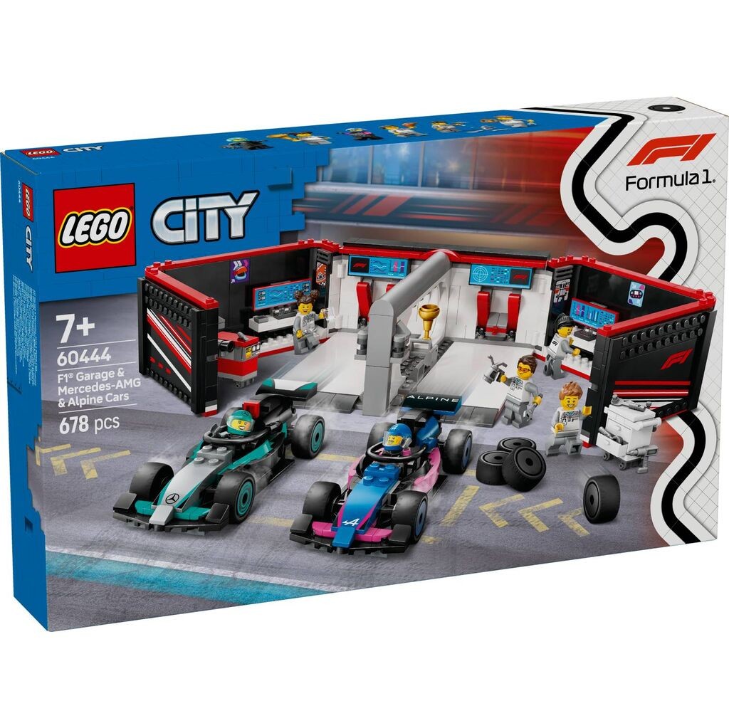 LEGO City F1 garaža i Mercedes-AMG i alpski automobili 60444