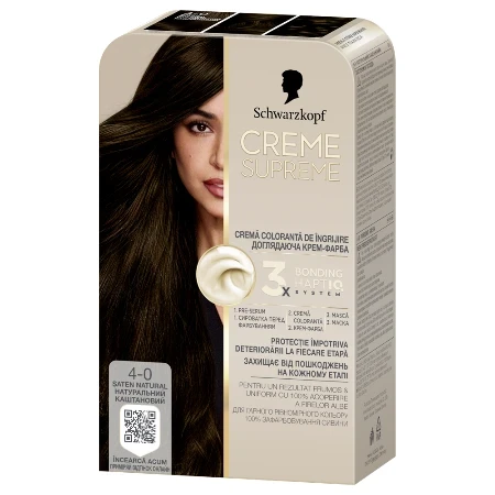Schwarzkopf farba za kosu Creme Supreme, 4-0 prirodno tamna
