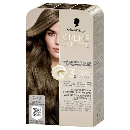 Schwarzkopf farba za kosu Creme Supreme, 7-42 nude bež plava