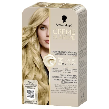 Schwarzkopf farba za kosu Creme Supreme, 9-0 prirodno svijetlo plava