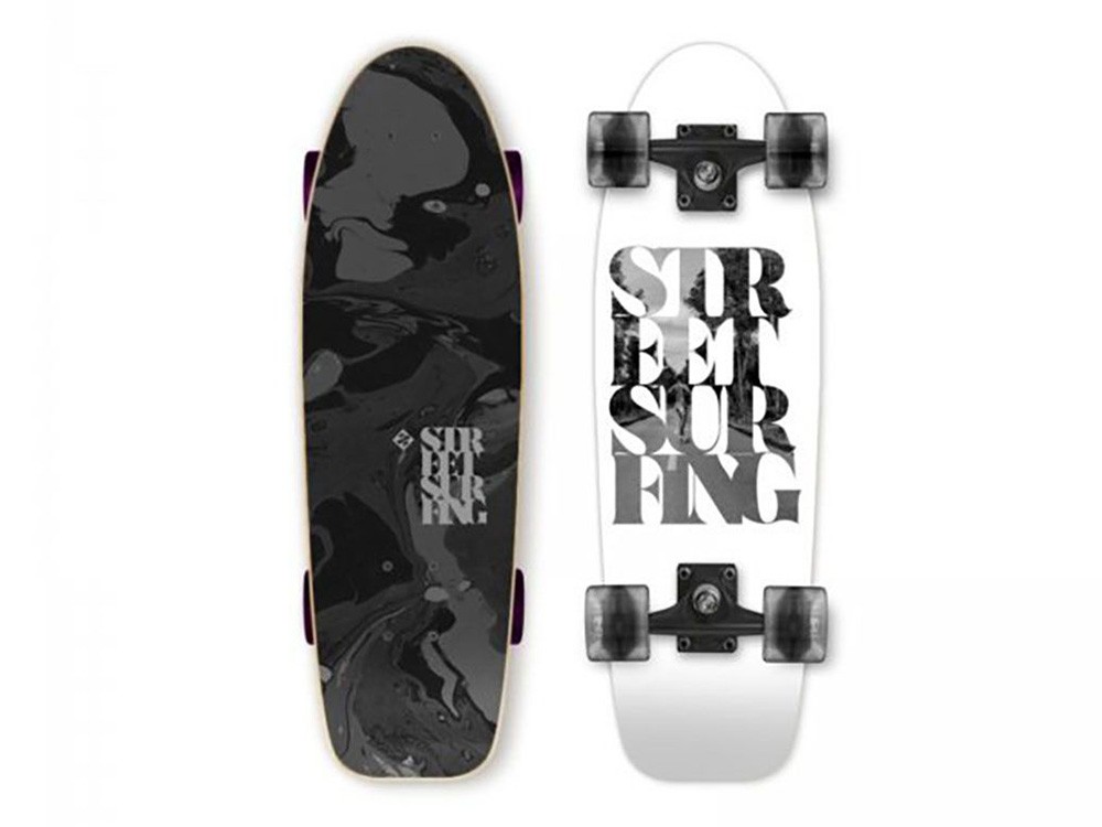 Longboard Street Surfing Kicktail White Soul