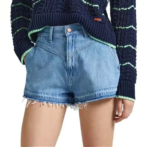 Pepe jeans Ženski šorts Sorts a-line short uhw sky, Plavi