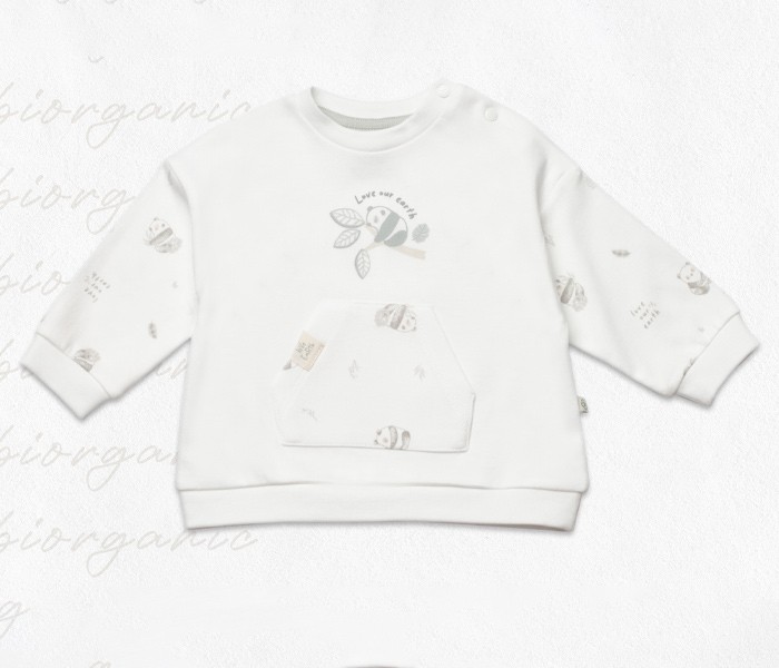 BiOrganic Majica za bebu BiOrganic,bež/zelena,86cm.