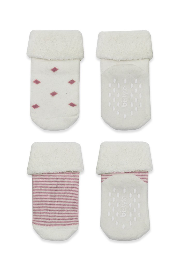 BiStyle Čarapice za bebe BiStyle neklizajuće pamučne 2/1 ,roze,24-36