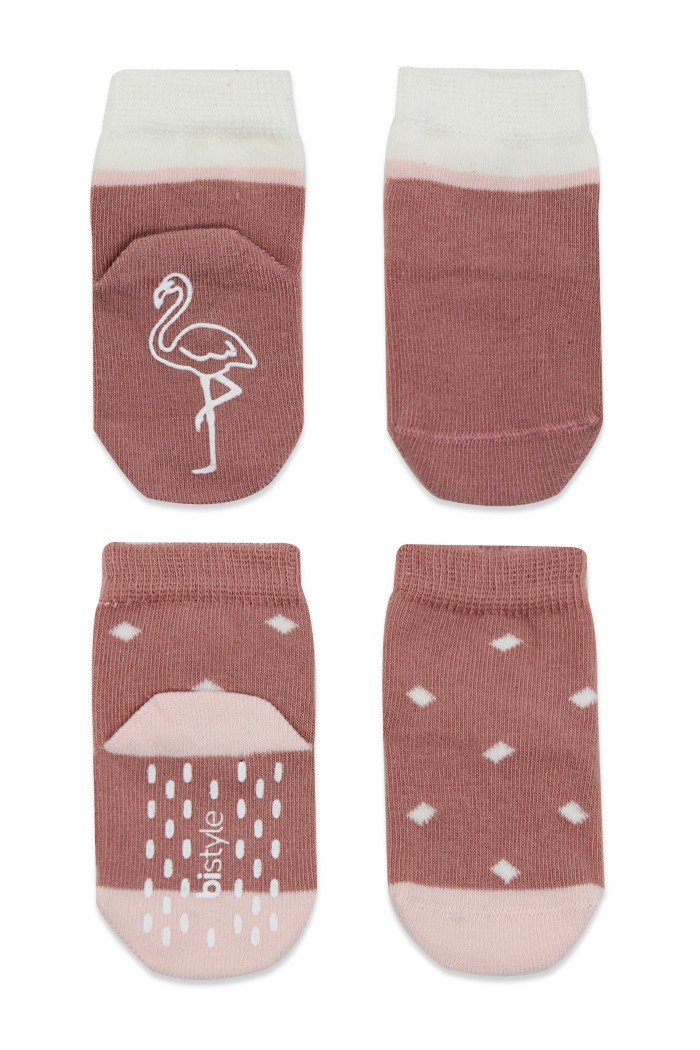 BiStyle Čarapice za bebe BiStyle neklizajuće 2/1 ,roze,24-36
