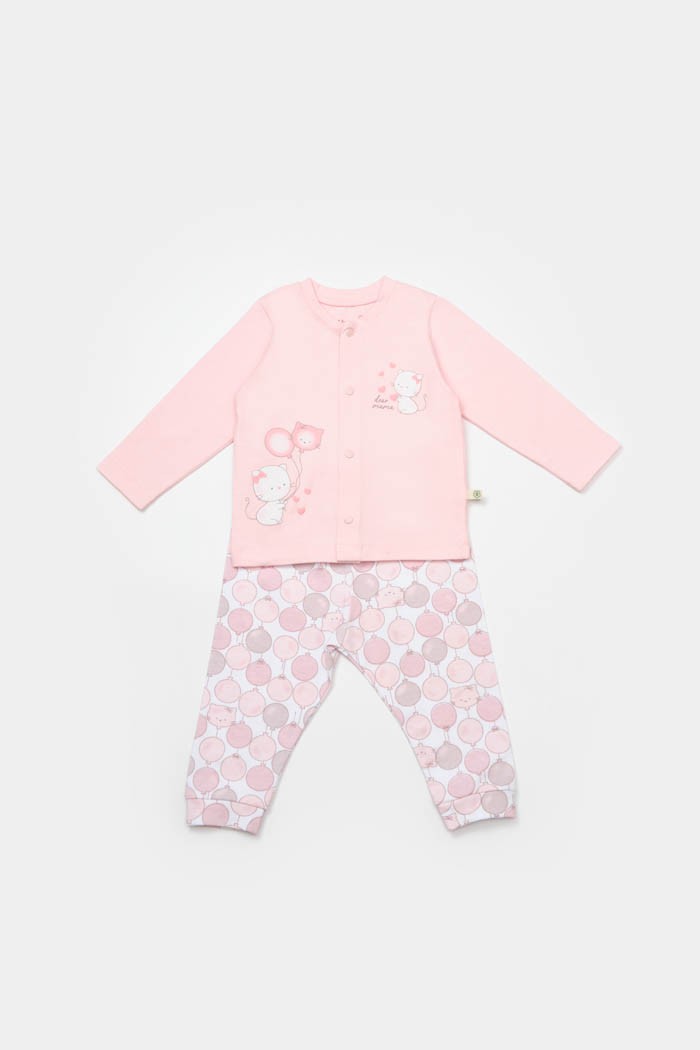 BiOrganic Pidžama set BiOrganic, roza, 74cm