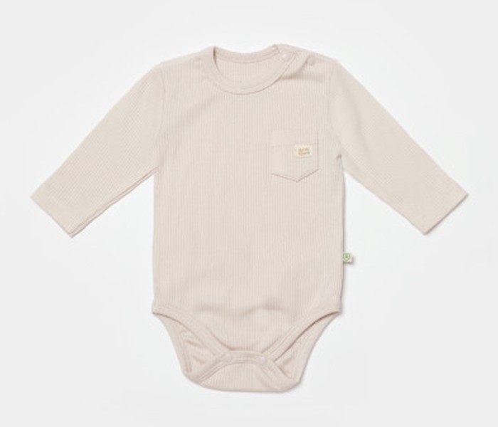 BiOrganic Bodi za bebe BiOrganic dugi rukav, 56cm , bež