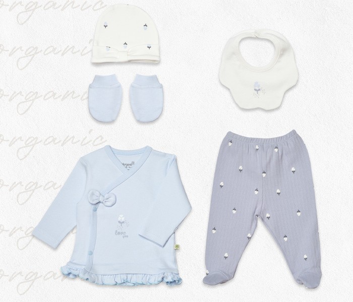 BiOrganic Bebi set za novorođenče BiOrganic 5/1,lila,56cm.