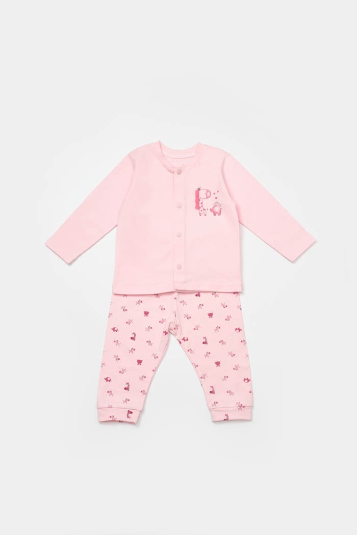 BiOrganic Pidžama set BiOrganic, roza, 74cm