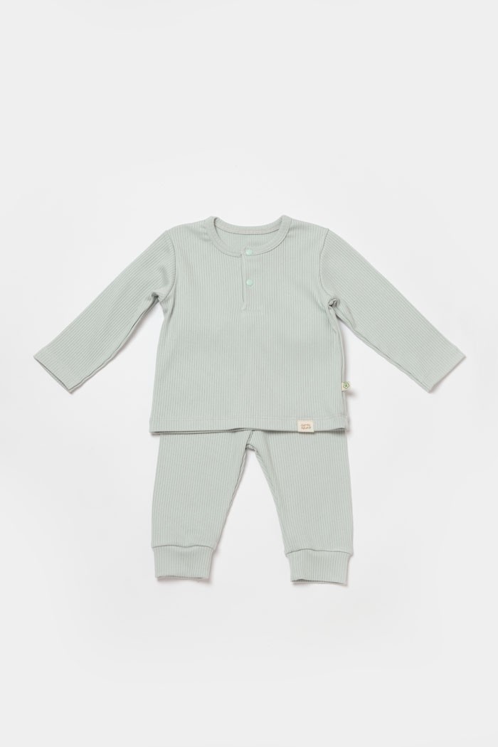 BiOrganic Bebi set BiOrganic 2/1 pantalone sa majicom, zeleni, 92cm