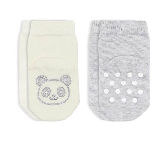 BiStyle Čarapice za bebe BiStyle neklizajuće 2/1 ,sive-bež-12-24