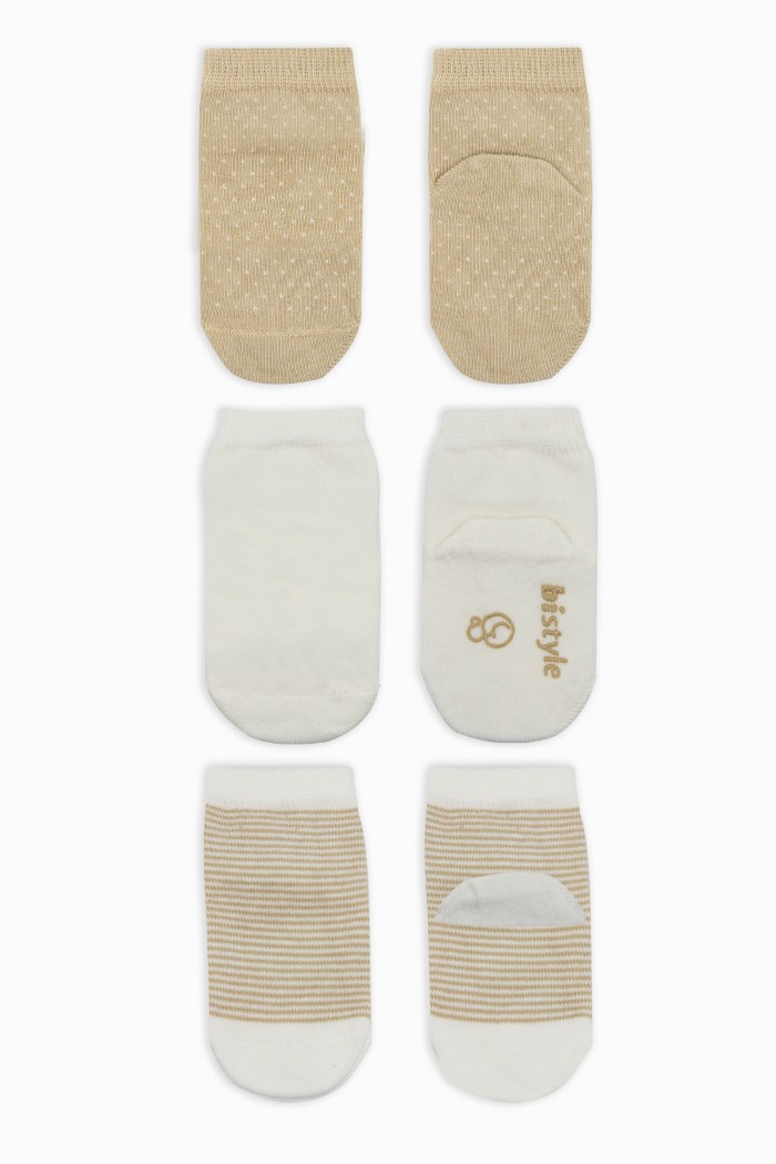 BiStyle Čarapice za bebe BiStyle neklizajuće 3/1 ,bež,00-03