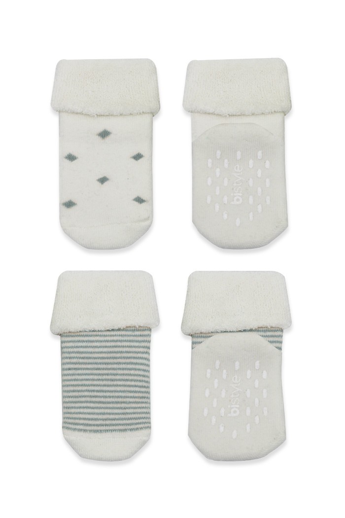 BiStyle Čarapice za bebe BiStyle neklizajuće pamučne 2/1 ,zelene,24-36