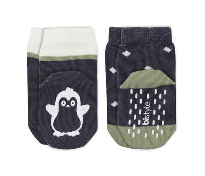 BiStyle Čarapice za bebe BiStyle neklizajuće 2/1 ,sive-00-06