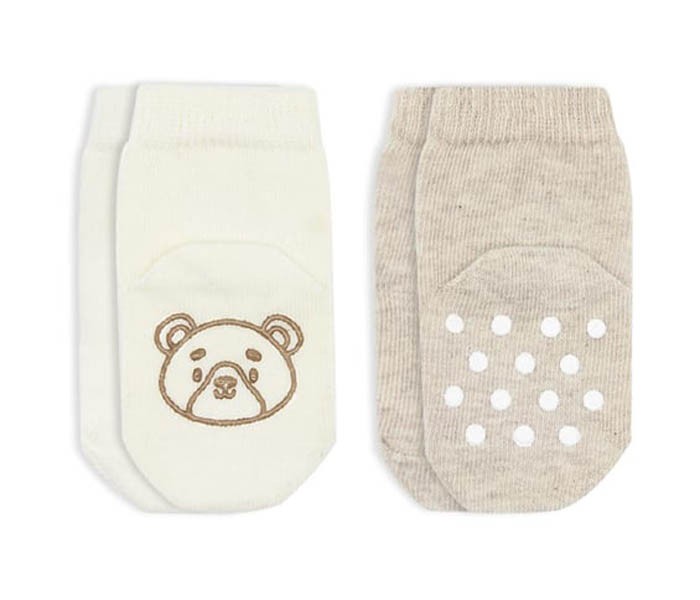 BiStyle Čarapice za bebe BiStyle neklizajuće 2/1 ,bež-24-36