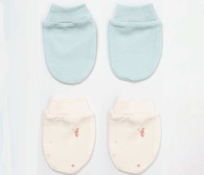 Bebi rukavice BiOrganic 2/1 bež/plave