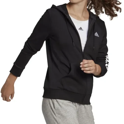 Adidas ženska dukserica s kapuljačom Lin FT FZ HD, crna