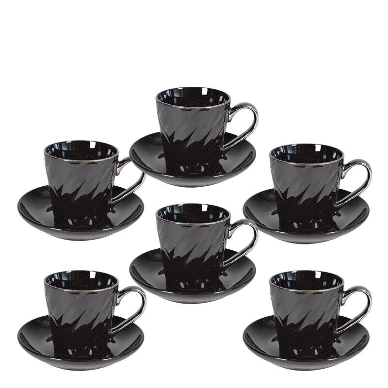 Sigma Porcelan Set Za Kafu 220Ml 6/1 (Crni/Prsk) RXG-N231453-C