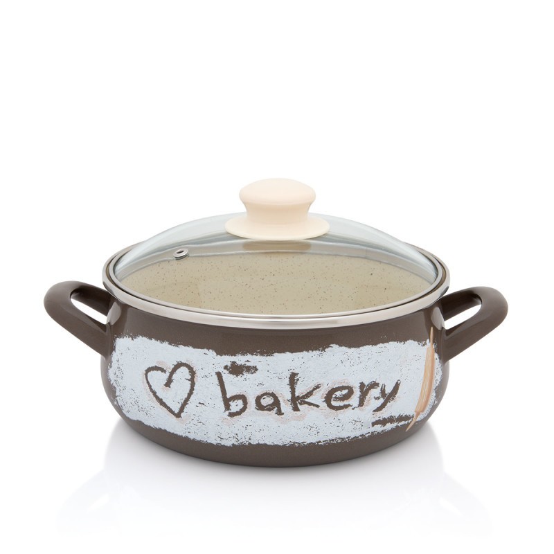 Metalac Posuđe Lux Šerpa 20 Sa Staklenim Poklopcem Bakery, Braon Bež