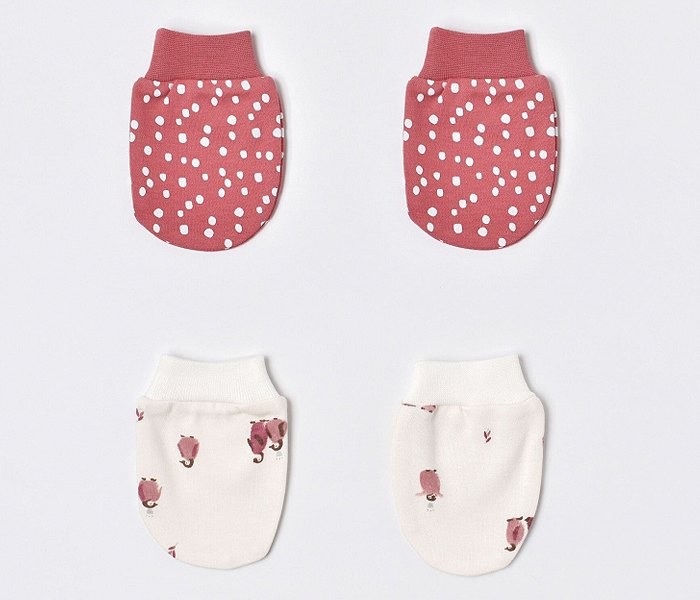 Rukavice za bebu BiOrganic 2 kom ljubav roze