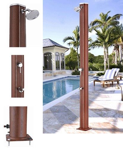 Gre Hemija Tuš Solarni 32L Al 210Cm Boja Drveta,Perač Stopala Dsalr32W