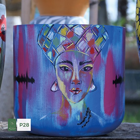 Baufixit Saksija Fiberstone Ručno Oslikana W40Xh40Cm12Kg P28-40-40