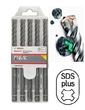 BOSCH set burgija 5/1 SDS plus-5X, 6/6/8/8/10 mm