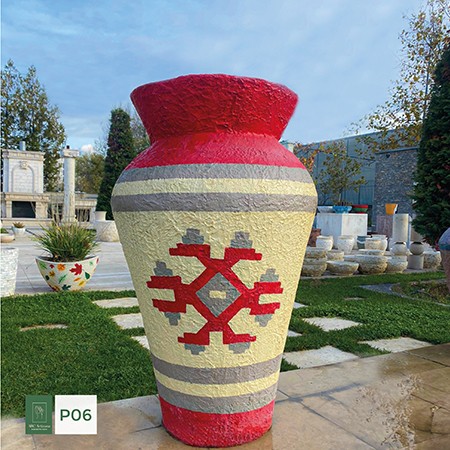 Baufixit Saksija Fiberstone Ručno Oslikana W63Xh95Cm40Kg P06-63-95