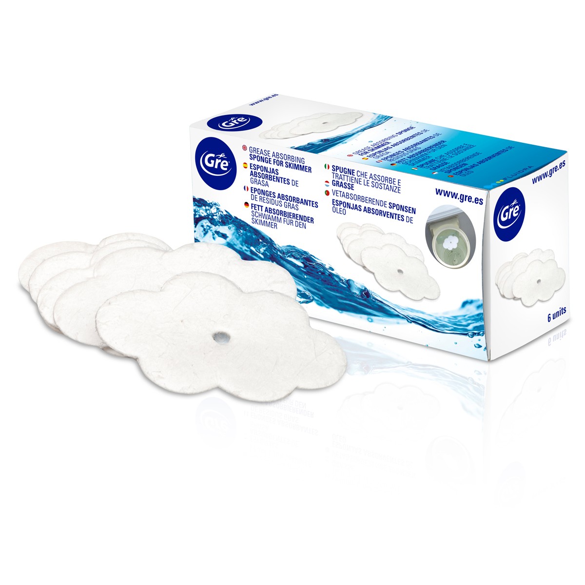 Gre Hemija Sunđeri Za Odstranjivanje Ulja U Bazenu U Setu 4 Kom Wfl6