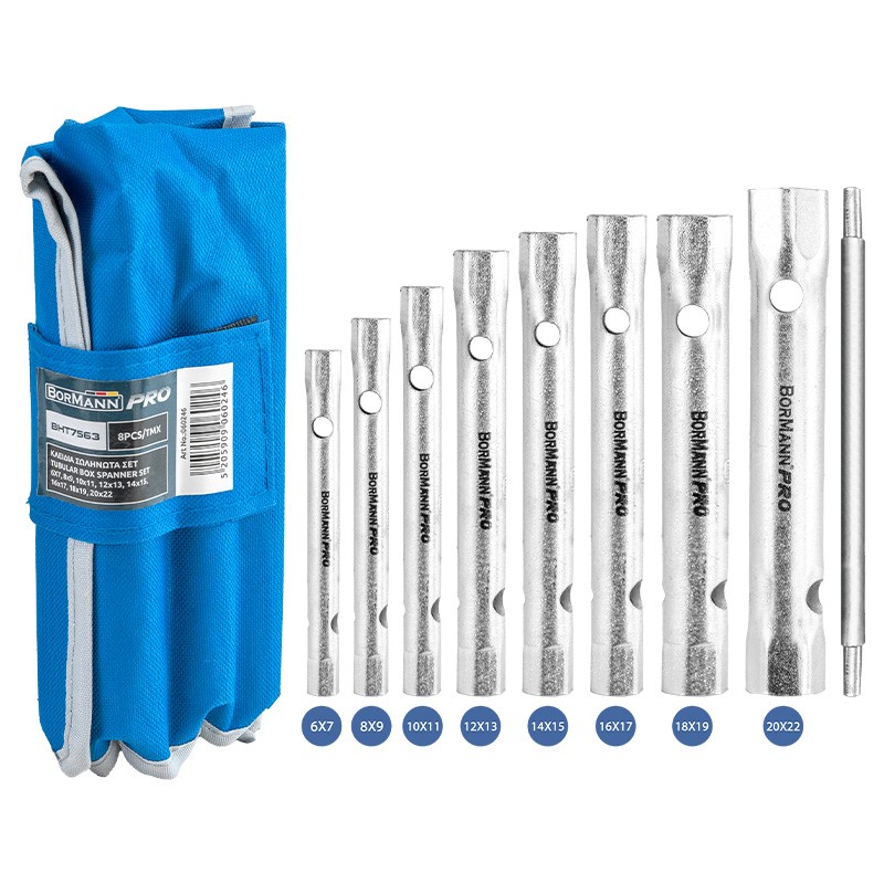 Ključevi cjevasti dvostrani 6-22mm 8/1 + poluga BHT7563