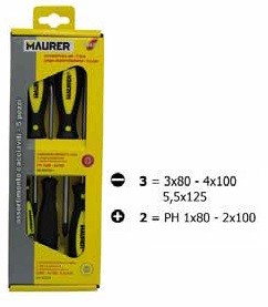 MAURER Odvijači krstasti/pljosnati u setu 7kom