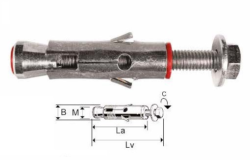 MAURER ITALIJA Anker tipla čelična sa šrafom 8x70mm 14X45mm