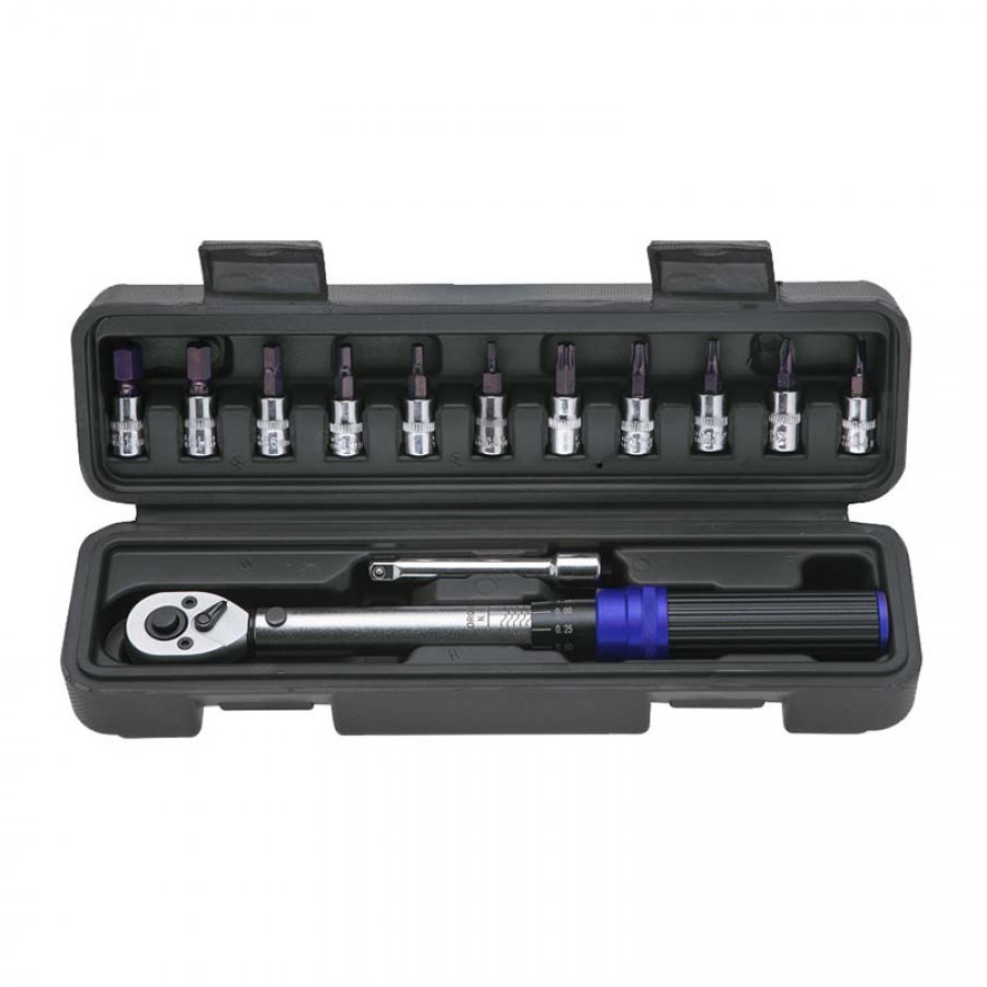 Moment ključ 1/4" 5-25Nm sa 13 nasad. ključeva BHT7863