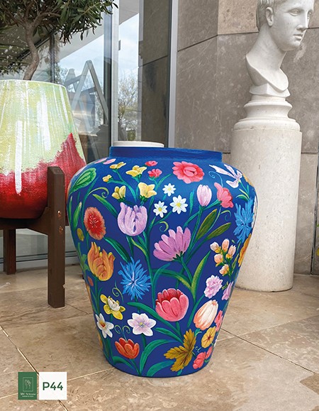 Baufixit Saksija Fiberstone Ručno Oslikana W60Xh30Cm12Kg P44-60-30