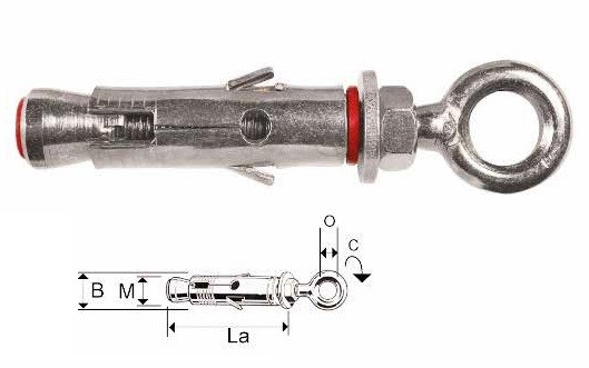 Maurer Plus Italija Anker Tipla Čelična Sa Okastim Šrafom M8 14X55Mm