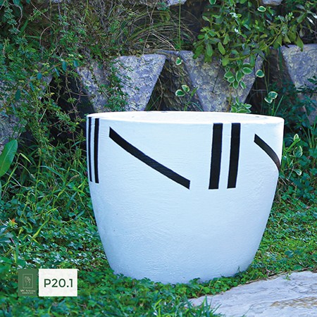 Baufixit Saksija Fiberstone Ručno Oslikana W40Xh37Cm14Kg P20.1-40-37