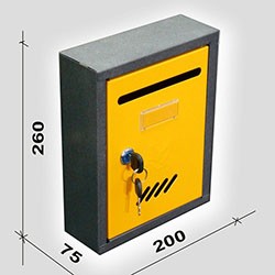 Poštansko sanduče 260x75x200mm Tip 01 crno/oker