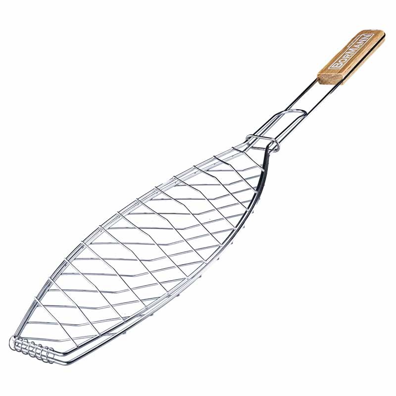 BORMANN Roštilj rešetka Inox sa drvenom drškom 15x65cm BBQ1013