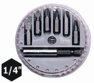 MAURER Bit nastavaci krstastopljosnati sa držačem 1/4" set 7kom