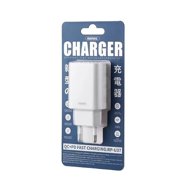 Remax RP-U37 QC 3.0 + PD 18W  iPhone punjač, Bijeli