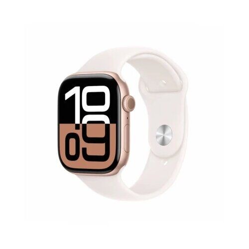 Apple Watch Series 10 Gps 46Mm Roze-Zlatno Aluminijumsko Kućište, Light Blush Sportska Narukvica M/L Mwwu3